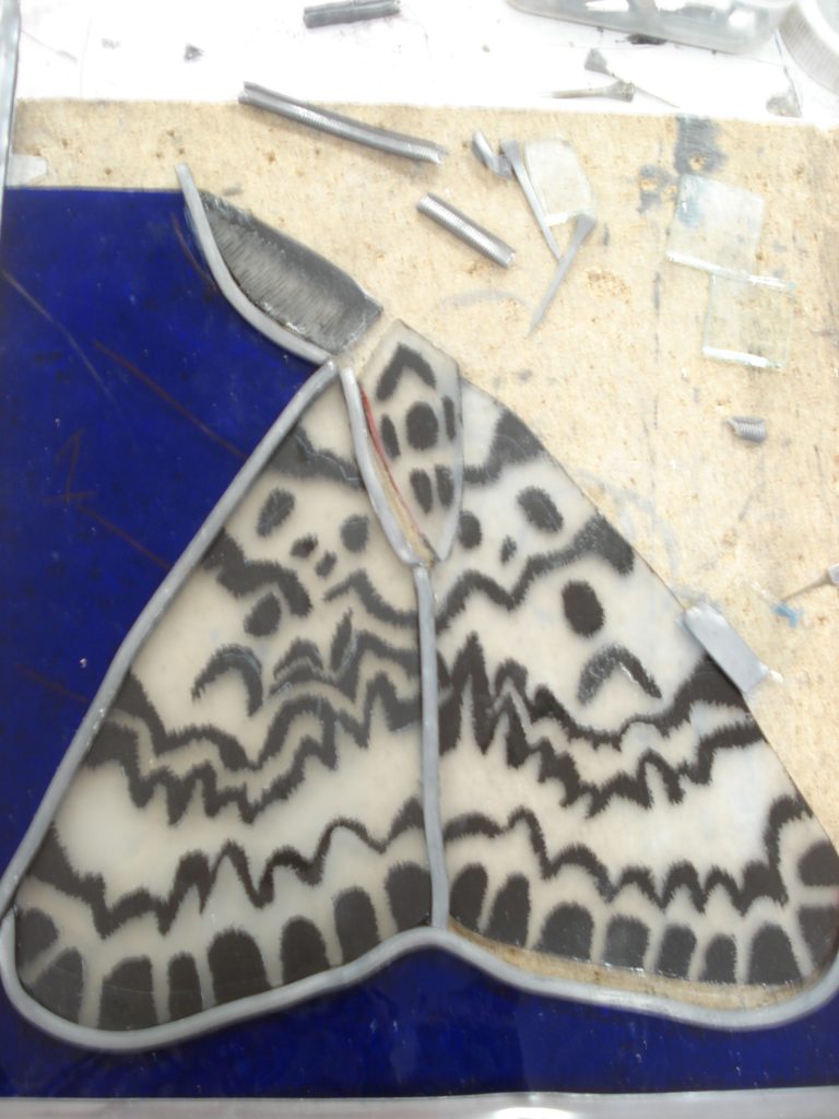 painted glass moth